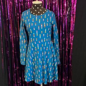 Blue Triangle Pattern Dress